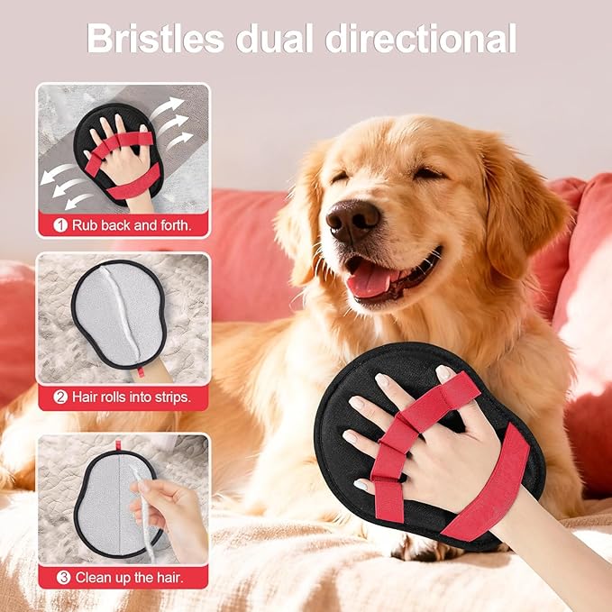 Newly Upgraded Pet Hair Removal Glove for Cats & Dogs,Reusable Electrostatic Pet Hair Gloves,Pet Hair Remover Tool for Clothing, Couch, Carpet, Car Seat (Yellow)