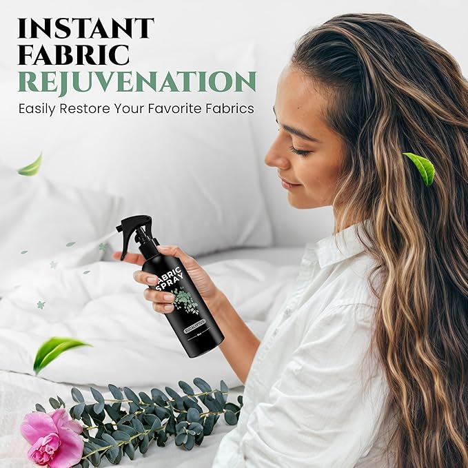 605Products Eucalyptus Fabric Spray and Linen Spray - Carpet Deodorizer - Natural Pillow Spray made with Essential Oils - Mist Fabric Refresher Spray - Long Lasting Bed Freshener Spray (10oz)