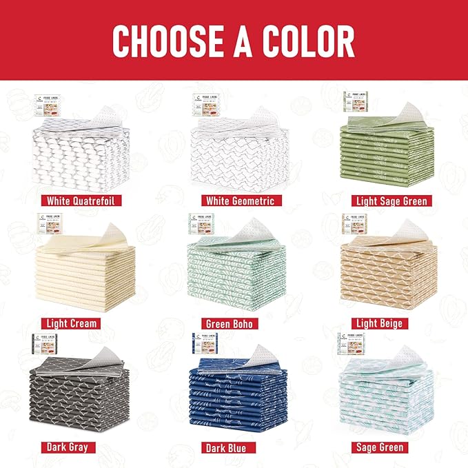 Cooyes French Door Refrigerator Liners 17.7" x 36", Absorbent Strong Grip Fridge Mats Machine Washable, Non-Adhesive Refrigerator Shelf Liner for Fridge Bins & Kitchen Cabinets