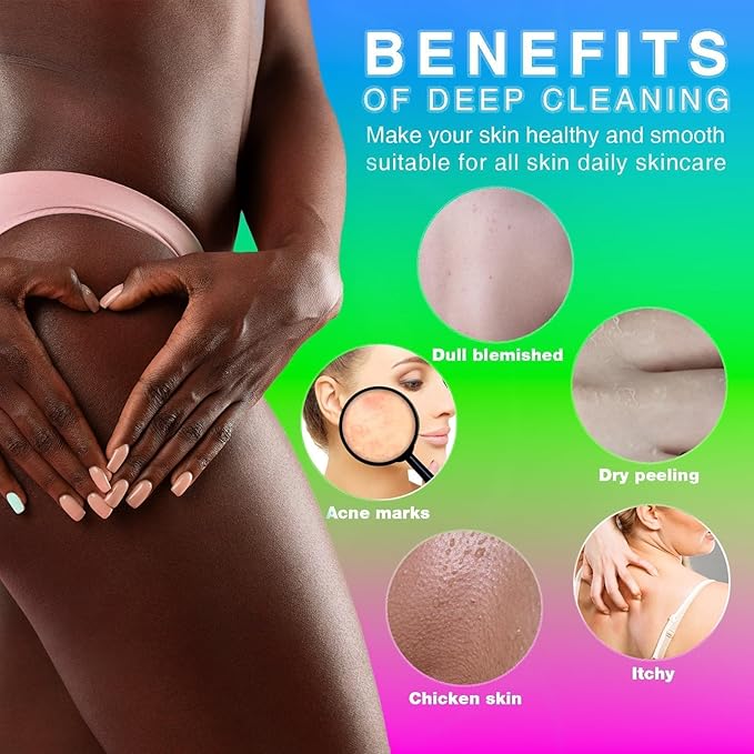 UJFQBH 3 Pieces African Bath Sponge African Net Long Net Bath Sponge Exfoliating Shower Body Scrubber Back Scrubber Skin Smoother,Great for Daily Use (Purple， Pink，Green)