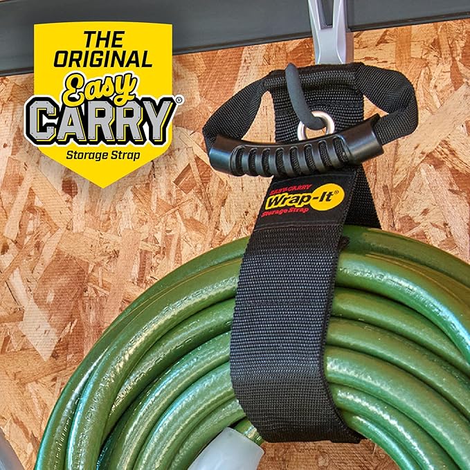 Easy-Carry Wrap-It Storage Straps - 28” (2-Pack) Black with Grommet - Cord Wrap and Hose Organizer for Your RV Tool Kit