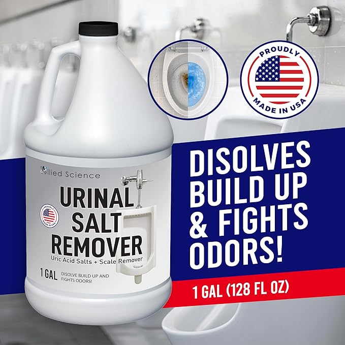 Allied Science Urinal Salt Remover - Uric Acid Salts Scale Remover Unclogs Urinals and Removes Uric Acid Odors - 4 Gallons
