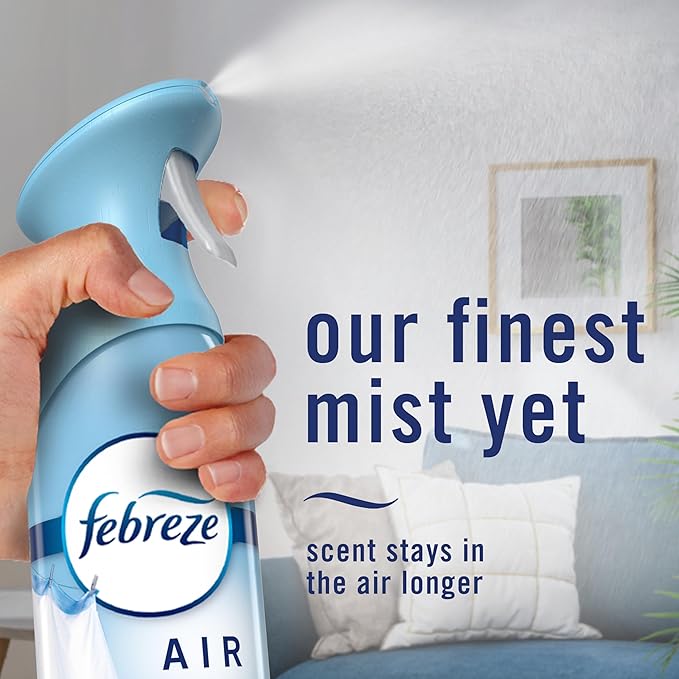 Febreze Air Mist, Air Freshener Spray, Odor Fighting Room Spray, Deodorizer for Home Bathroom Kitchen Office Apartment Dorm Room Classroom, Mango Splash Scent, 8.1oz (Pack of 3)