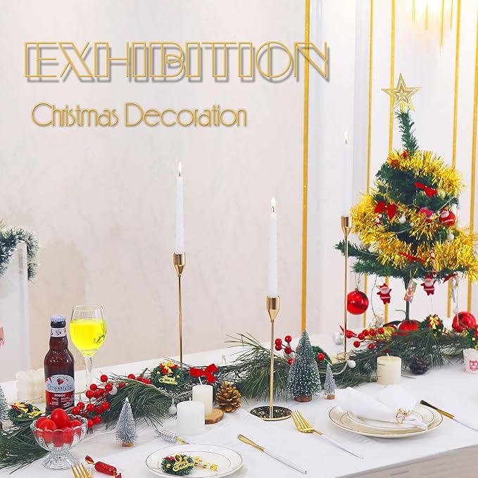 6Pcs French Gold Candlestick Holders Set Fit 3/4" Tall Taper Candle Home Decorative Table Centerpieces for Family Dinning, Party Decoration