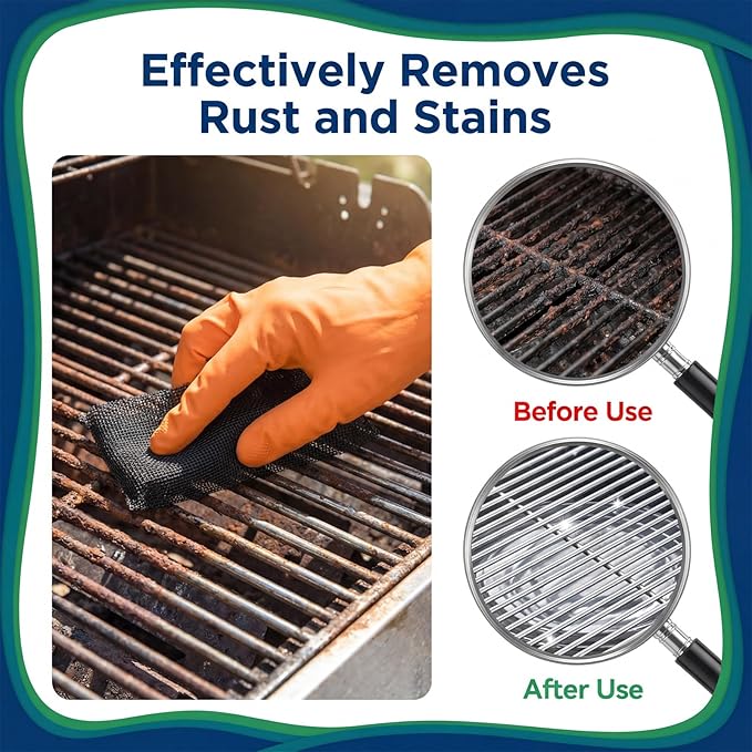 15Pcs Mesh Cleaning Screens for Toilets Flexible Scrubbing Pads Bowl Screens 5.5" x 4" Toilet Ring Remover Mesh Pads for Bowls Griddle Household Stain Calcium Deposits Remove Grills Carbon Rust Scale