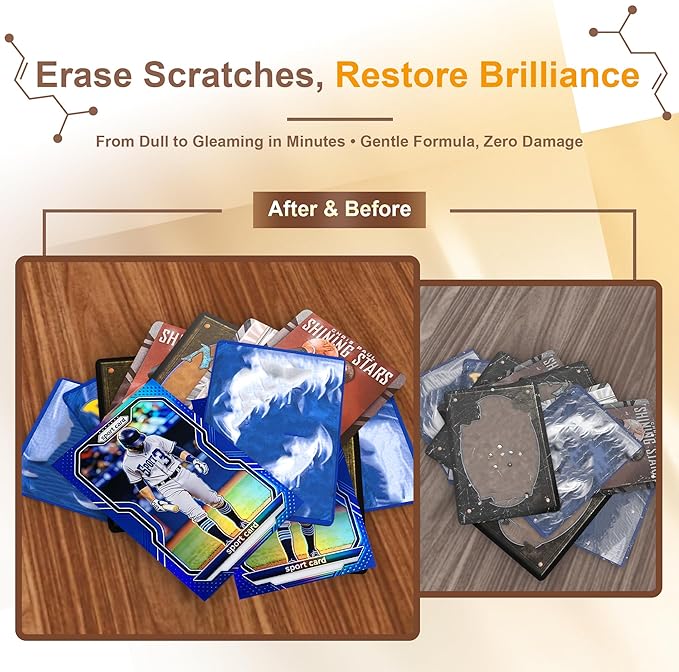 17-in-1 Card Cleaning Kit, Card Care Polishing Restoration with Plastic Case, Trading Card Cleaning with Polishing Cream and Cleaning Spray, Suitable for PSA Rated Card Care & Flatten Edges (12.2")