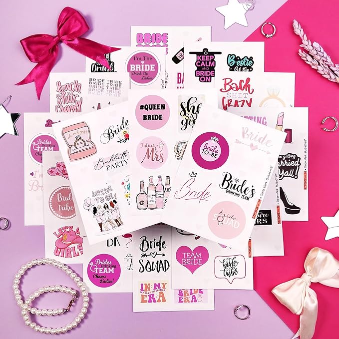 BulbaCraft 100Pcs Bachelorette Stickers, Bachelorette Party Stickers for Scrapbook, Laptop, Gifts for Women & Men