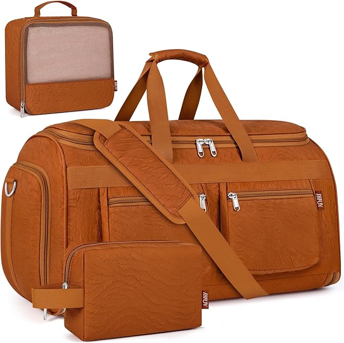 Convertible Garment Duffel Bags for Travel - Carry on Garment Duffle with Toiletry Bag Storage Bag Large Travel Duffel Bag 2 in 1 Hanging Suit Bag Weekender Bag for Men Women 3pcs Set