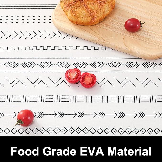 CooyesFridge Liners Shelf Liner for Kitchen Cabinets Refrigerator Liners Waterproof & Oil-Proof Kitchen Cupboard Liner Non Adhesive Drawer Mats EVA Material for Shelves（11.8" W x 360" L）