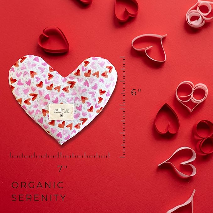 Heart Eye Pillow for Girls – First Period Gift with Lavender & Flaxseed – Hormone Support, Cramps, Stress Relief – Pink Hearts – Warm Compress for Emotional Comfort