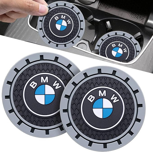 Car Cup Coaster, 2PCS Universal Non-Slip Cup Holders, Compatible with BMW Series Car Cup Holder Coasters，Car Drink Coaster Holder Accessory, Black