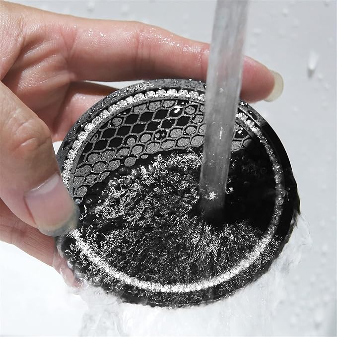 ACODABLEM 2 Pack Bling Car Cup Holder Insert Coasters, 2.75 Inch Soft Crystal Rhinestone Rubber Pad Set Round Auto Drink Coaster Car Interior Accessories (Black)