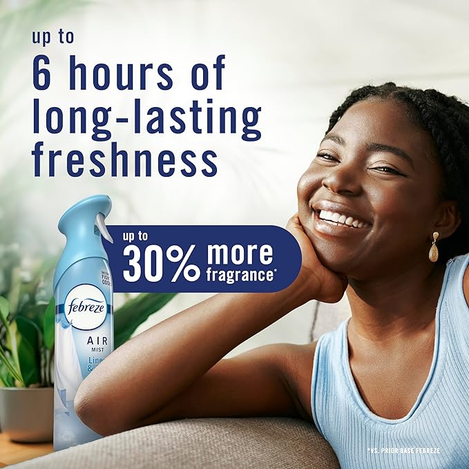Febreze Air Mist, Air Freshener Spray, Odor Fighting Room Spray, Deodorizer for Home Bathroom Kitchen Office Apartment Dorm Room Classroom, Lilac Sunrise Scent, 8.1oz (Pack of 3)
