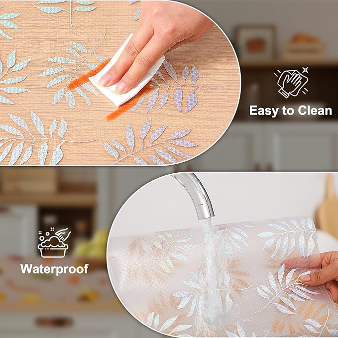 Cooyes Shelf Liner – Premium Non-Adhesive Cabinet & Drawer Liner for Kitchen – Waterproof Shelf Paper with Modern Pattern – Durable EVA Cabinet Mat – Easy to Cut （11.8" W x 118" L）