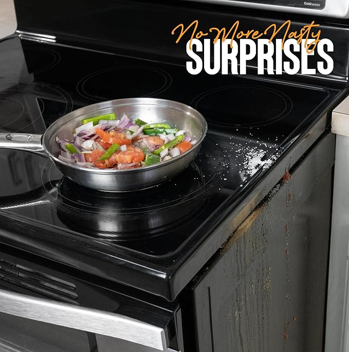Linda’s Essentials Stove Gap Covers Stainless Steel (2 Pack), 316 Stainless Steel Stove Gap Covers Heat Resistant Oven Gap Filler Seals Spaces Between Stovetop and Counter (23.4 Inches, Black (Steel))