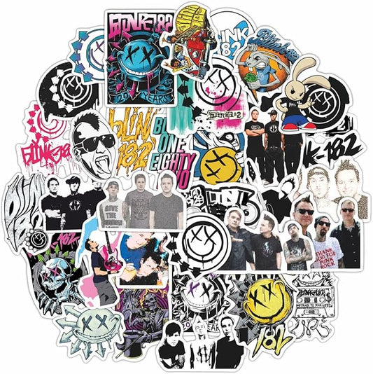 BulbaCraft Stickers for Adults, Rock Band Stickers Skateboard, 35 Pieces of Strong Adhesive and Waterproof Decals, Guitar and Laptop Decals for Teens, Gifts for Women & Men