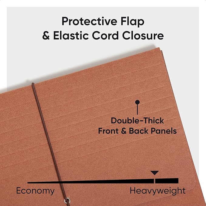 Smead Redrope Expanding File Wallet, Expanding File Organizer, Accordion Folder for Documents, Flap/Cord Closure, 5-1/4" Expansion, Tear-Resistant, Letter Size, 10 per Box (71109) (Pack of 4)