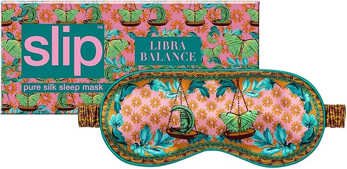 slip Pure Silk Sleep Mask - 100% Pure 22 Momme Mulberry Silk Eye Mask - Comfortable Sleeping Mask with Elastic Band, Zodiac Collection: Libra
