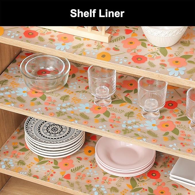 Cooyes Shelf Liner – Premium Non-Adhesive Cabinet & Drawer Liner for Kitchen – Waterproof Shelf Paper with Modern Pattern – Durable EVA Cabinet Mat – Easy to Cut (11.8" W x 360" L)