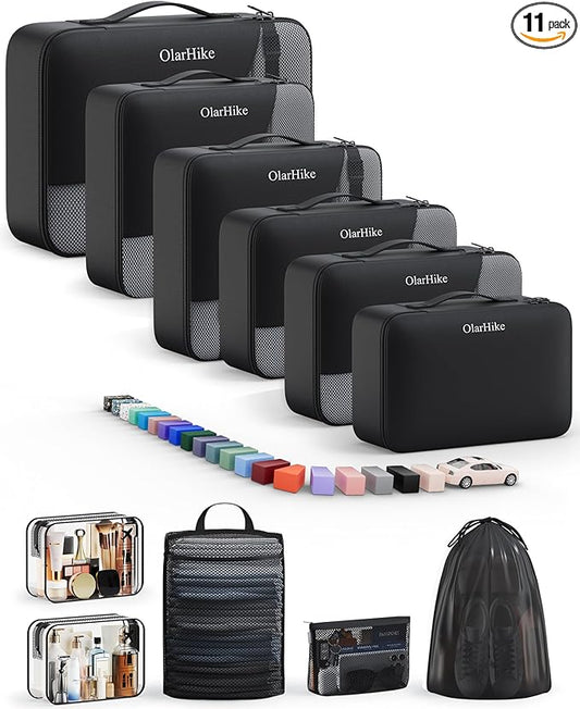 11 Set Packing Cubes for Travel, Gifts for Women Mom,Anti-Tearing Suitcase Organizer,OlarHike Vacation Essentials & Accessories for Cruise Ship