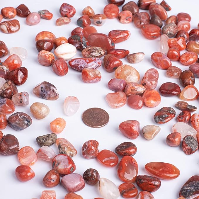 Polished Carnelian Crystal Stone Set - 72 Pcs, 0.5" 10 oz Handpicked Tumbled Gemstones Rocks Quartz, Pebbles for Reiki, Chakra, Healing, Home Decor, 0.5" - 10 oz Mahogany Obsidian