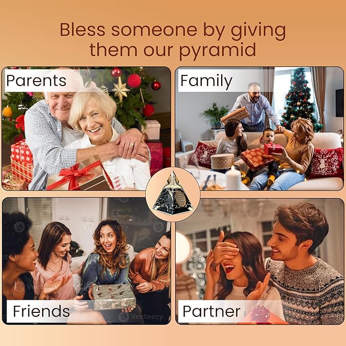 Orgone Black Tourmaline Pyramid – Healing Crystal for Protection, Motivation, EMF Shielding & Meditation – Orgonite Pyramid for Chakra Balancing, Reiki, Spiritual Energy & Positive Vibrations