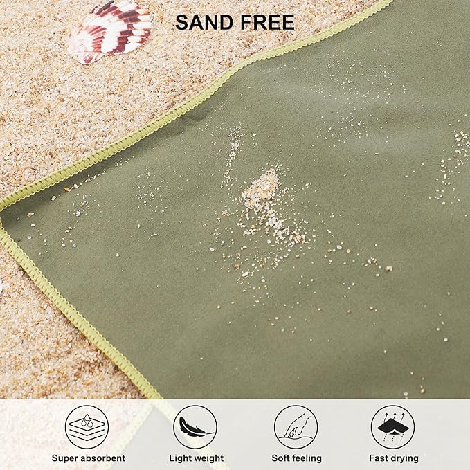 Rainleaf Microfiber Towel: Perfect for Travel, Gym, & Camping. Quick Dry - Super Absorbent - Ultra Compact - Lightweight. Suitable for Trips, Beach, Showers, Backpacking, Pool.