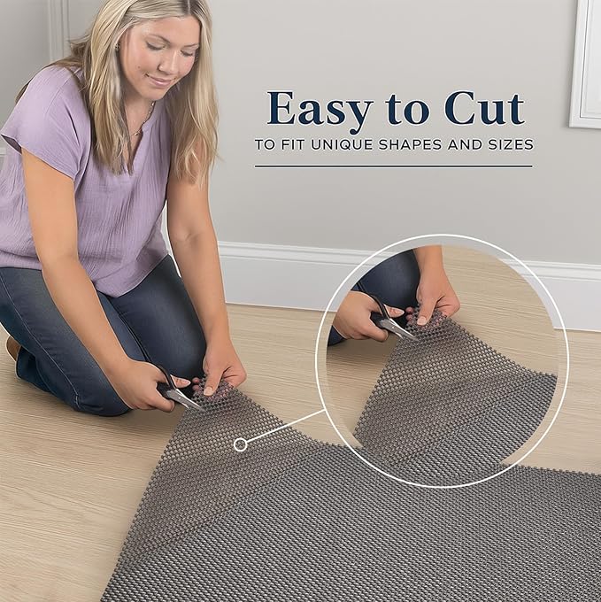 Veken 2x8 Ft Rug Pad Gripper for Hardwood Floors, Non Slip Dark Grey Rug Pads for Area Rugs, Thick Rug Grippers for Tile Floors, Under Carpet Anti Skid Mat, Keep Your Rugs Safe and in Place