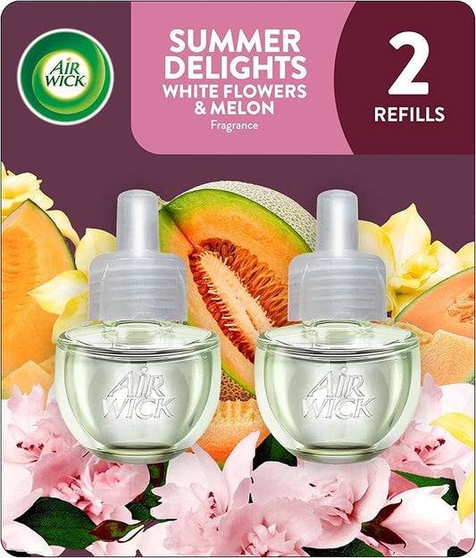 Air Wick Plug in Scented Oil Refill, 2 ct, Summer Delights, Air Freshener, Essential Oils