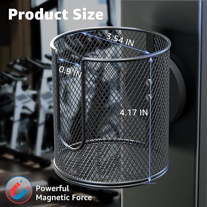 Magnetic Cup Holder, Fully Covered Anti-Fall Magnetic Drink Holder, Cup Caddy, N38 Super Magnet Cup Holder for Tractor Mower School Bus on Ferrous Metal Surface, 3.54" Inner Diameter(6 Pack Black)