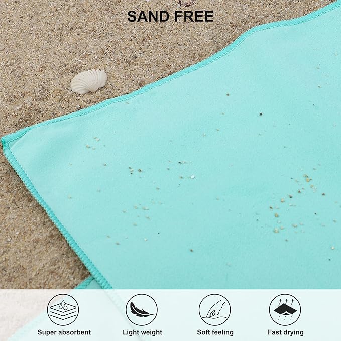 Rainleaf Microfiber Towel: Perfect for Travel, Gym, & Camping. Quick Dry - Super Absorbent - Ultra Compact - Lightweight. Suitable for Trips, Beach, Showers, Backpacking, Pool