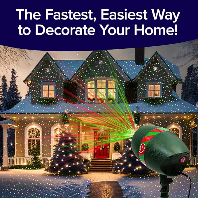 Star Shower Ultra 9 Outdoor Laser Light Show with Remote, AS SEEN ON TV, New 9 Unique Patterns, Showers Home w/Thousands of Lights, 3 Color Combinations, Motion or Still, Up to 3200 Sq Ft