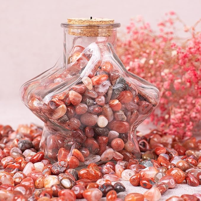 Polished Carnelian Crystal Stone Set - 72 Pcs, 0.5" 10 oz Handpicked Tumbled Gemstones Rocks Quartz, Pebbles for Reiki, Chakra, Healing, Home Decor, 0.5" - 10 oz Mahogany Obsidian