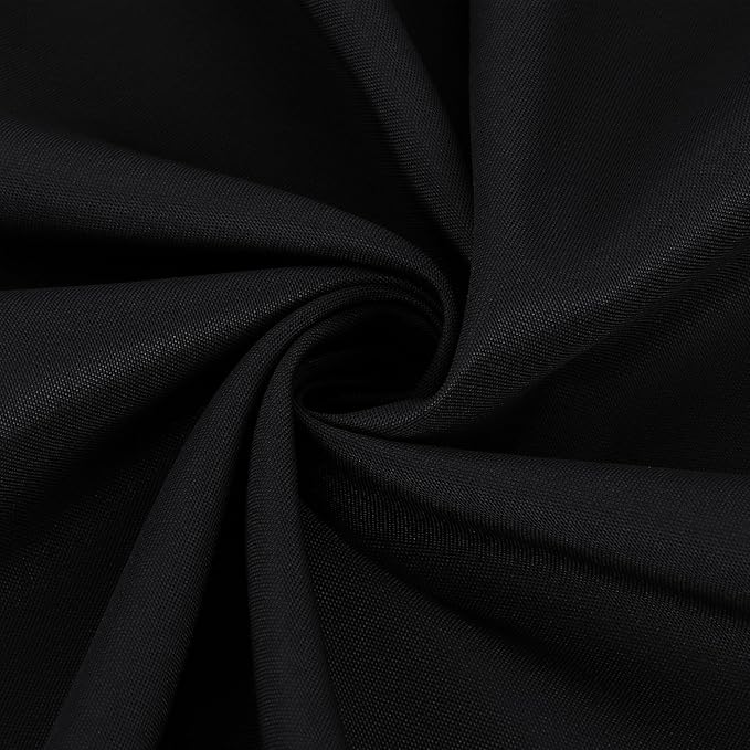 Fitted Black Tablecloths for Rectangle Tables, 6 Pack - 70 x 120 Inches - Reusable and Washable Tablecloths for 6-8 Ft Tables, Polyester Fabric Table Covers for Wedding, Party, Banquet