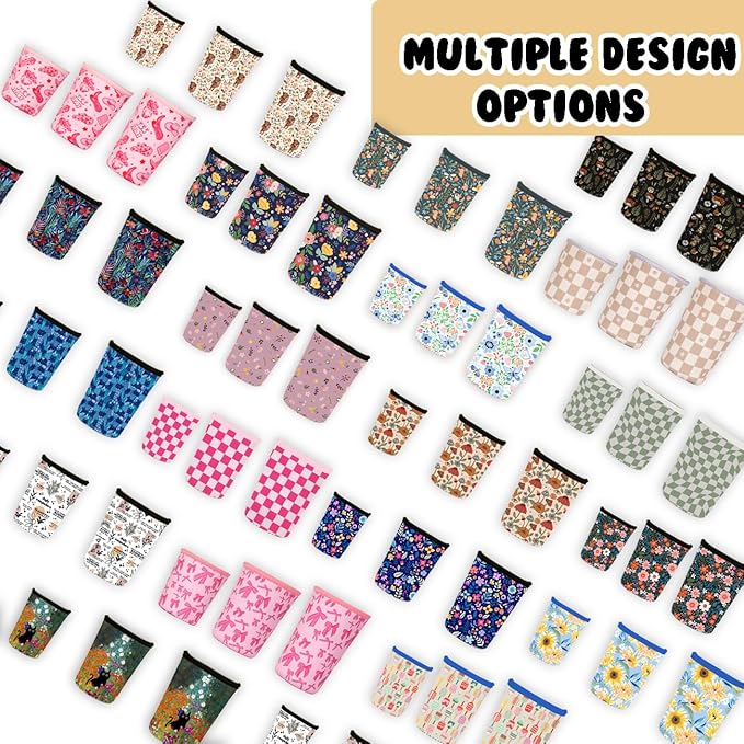 Reusable 3-Pack Iced Coffee Cup Sleeve, Insulated Neoprene, Beverage Holder for Iced Coffee, Durable Drink Sleeve for Cold Beverages, Pickleball Play