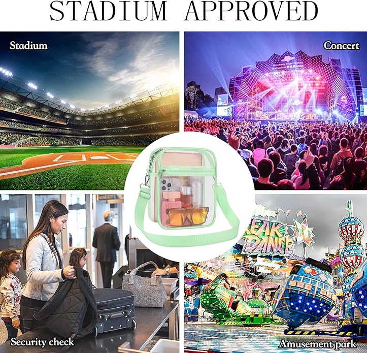USPECLARE Clear Purse Stadium Transparent Messenger Bag Stadium Approved for Men and Women Clear CrossBody Bag