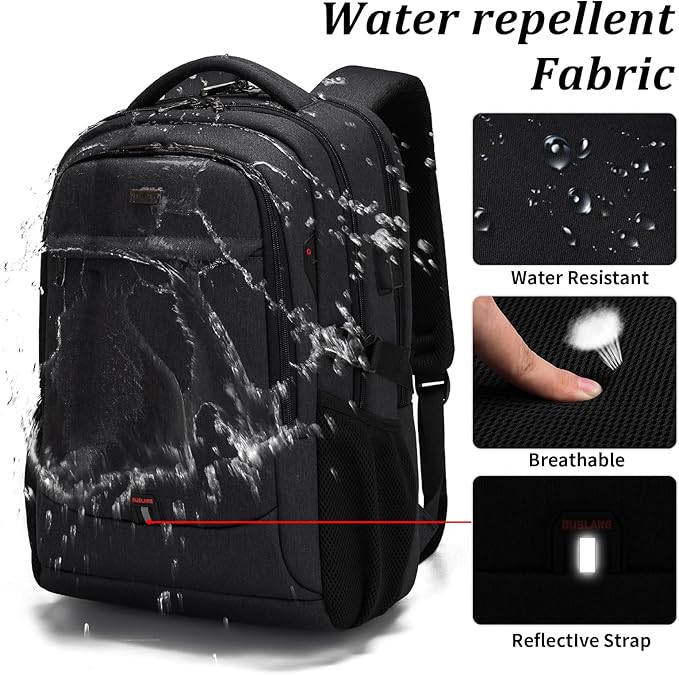 DUSLANG 17 Inch Laptop Backpack for Travel Water Resistant College Backpack for Women Laptop Bag with USB Charging Port,Pink A