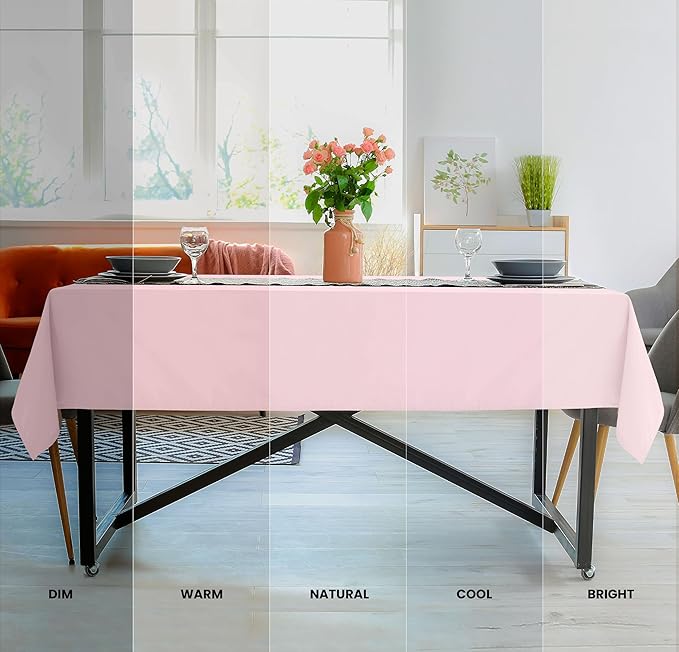 Utopia Kitchen Rectangle Table Cloth 2 Pack(60x102 Inches, Pink), Tablecloth Machine Washable, Polyester Table Cover for Dining, Buffet Parties, Picnics, Events, Weddings and Restaurants