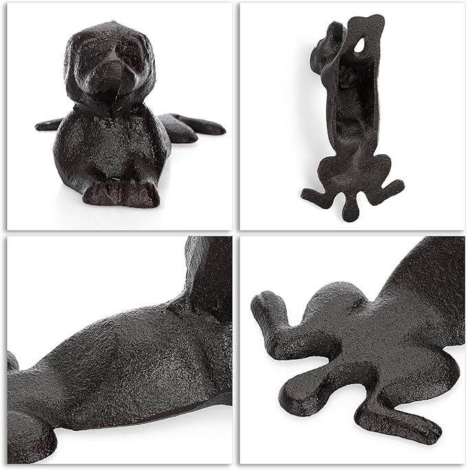Sumnacon Cast Iron Door Stop - Heavy Duty Rustic Door Stopper, No Drilling Required, Vintage Metal Door Wedge for Floor Surface in Home, Office, Commercial, and Industrial Settings - Dachshund Design
