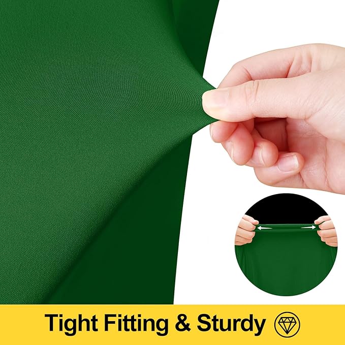 Smiry Spandex Tablecloth, Elastic Fitted Stretch Tablecloth for 6FT Rectangle Tables, Waterproof Washable Table Cover Skirt for Outdoor, Wedding, Banquet & Parties (Emerald Green, 72Lx30Wx30H Inch)