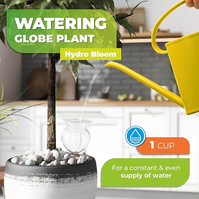 BioGreen Self Watering Globes for Plants Hydro Bloom, 12pcs Automatic Plant Watering Bulbs for Indoor and Outdoor Potted Plants, UV-Resistant Water Conservation Device
