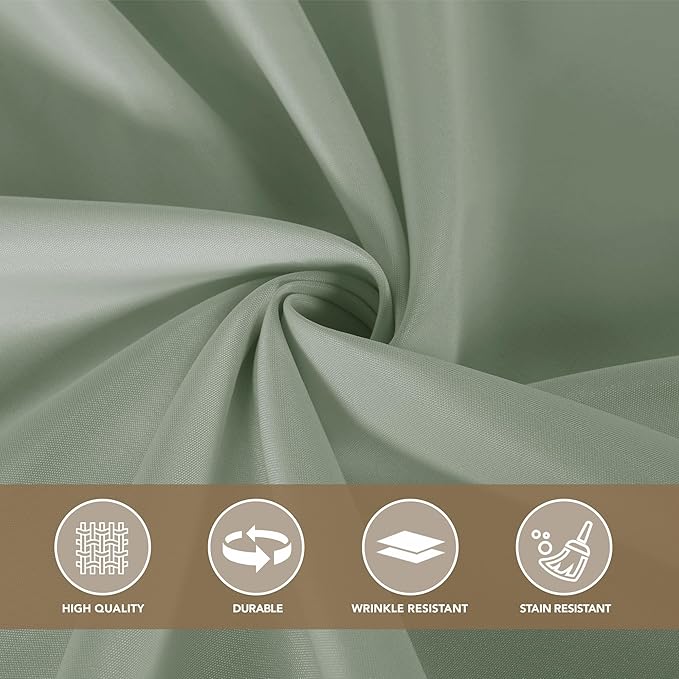 sancua Round Tablecloth 90 Inch Diameter, 8 Pack - Circle Polyester Fabric Table Cloth for Wedding Party Reception Banquet Birthday, Washable Formal Table Cover (Fit 30-72 Inch Tables), Sage Green