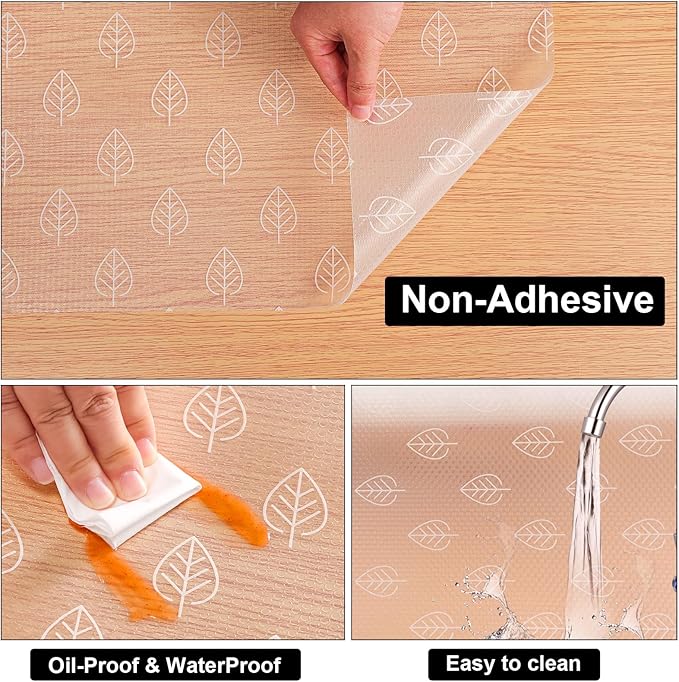 Cooyes Shelf Paper for Kitchen Cabinets, Non-Adhesive, Waterproof & Oil-Proof Kitchen Drawer Liner for Refrigerator, Drawer, Fridge, Cupboard (23.6 Inch W x 354 Inch L)
