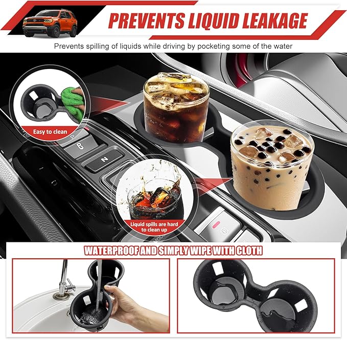 Cup Holder Coaster Fit for 2023-2025 Honda Pilot& 2024-2026 Passport/Ridgeline Accessories Cup Holder Mat Pad Inserts Interior CupHolder Liner for 2024 Pilot(for Pilot/Passport/Ridgeline)