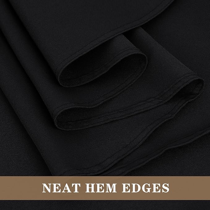 Fitted Black Tablecloths for Rectangle Tables, 6 Pack - 70 x 120 Inches - Reusable and Washable Tablecloths for 6-8 Ft Tables, Polyester Fabric Table Covers for Wedding, Party, Banquet