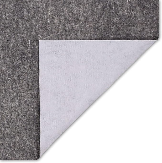 Mohawk Home 10' x 14' Premium Luxury Non Slip Rug Pad 1/4 Thick Dual Surface Felt + Rubber Gripper - Safe for All Floors, Synthetic Fiber, Grey
