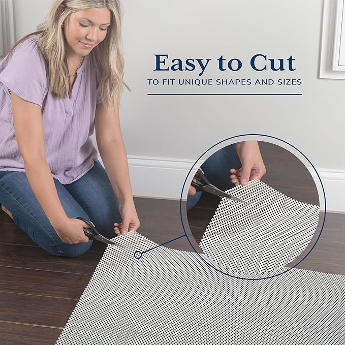 Veken Rug Gripper Pad for Hardwood Floors Tile Floors, 8 Pcs Rug Tape, Thick Cushion Non Slip Rug Pads for Area Rugs, Under Carpet Anti Skid Mat, Keep Your Rugs Safe and in Place, 2x3 Ft