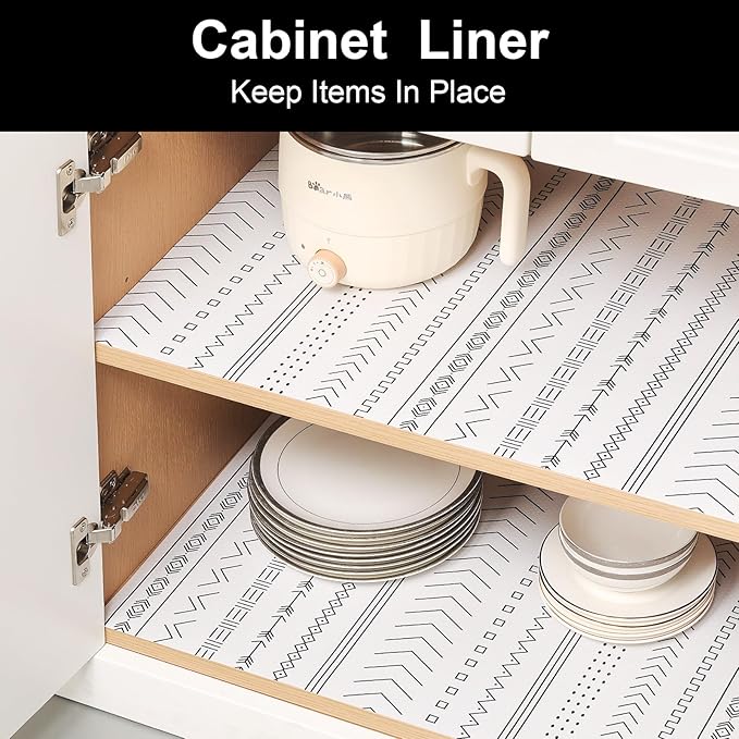 CooyesFridge Liners Shelf Liner for Kitchen Cabinets Refrigerator Liners Waterproof & Oil-Proof Kitchen Cupboard Liner Non Adhesive Drawer Mats EVA Material for Shelves（11.8" W x 360" L）