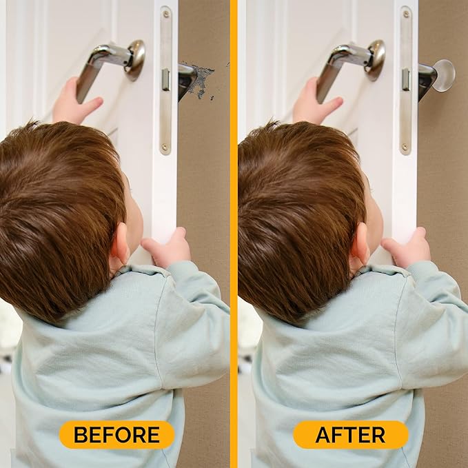 Ducki Door Stop Wall Protectors, 6 Pack Clear, Self Adhesive Reusable Solution for Stopping Wall Damage & Noise from Doors, Refrigerators, & in Your Home or Office, Durable Shock Absorbent & Discreet