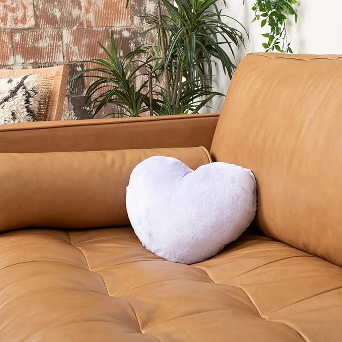 HUGIMALS Heart to Hug Pillow in Lavender | 5 lb Cozy Weighted Pillow for Self Care Ultra Soft Sensory Heart Shaped Pillow for Comfort, Relaxation, Sleep - Thoughtful Gift for Adults and Teens